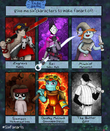 Six Fanarts Indie Edition